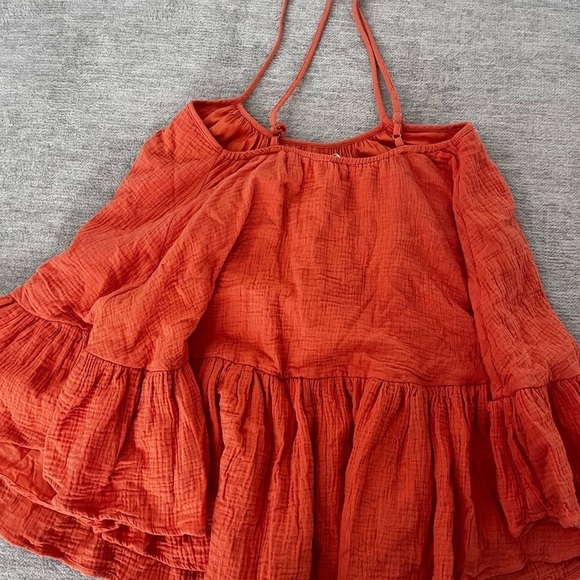 Mable Octavia Mini Dress Orange Cotton Summer Sun Dress - Picture 11 of 11